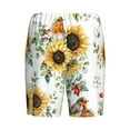 thumbnail image 5 of Gaeub Sunflowers Leaves And Birds Printed Men's Short Pajama Pants, Lightweight Lounge & Sleep Bottoms Keep You Cool - 3X-Large, 5 of 9