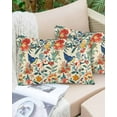 thumbnail image 6 of Outdoor Pillow Covers Pack of 2, Watercolor Flower Blue Bird on Retro Waterproof Throw Pillowcase Cushion Cases, Boho Floral Leaves Decorative Pillow Cover for Couch Sofa Home Bed Patio, 6 of 6