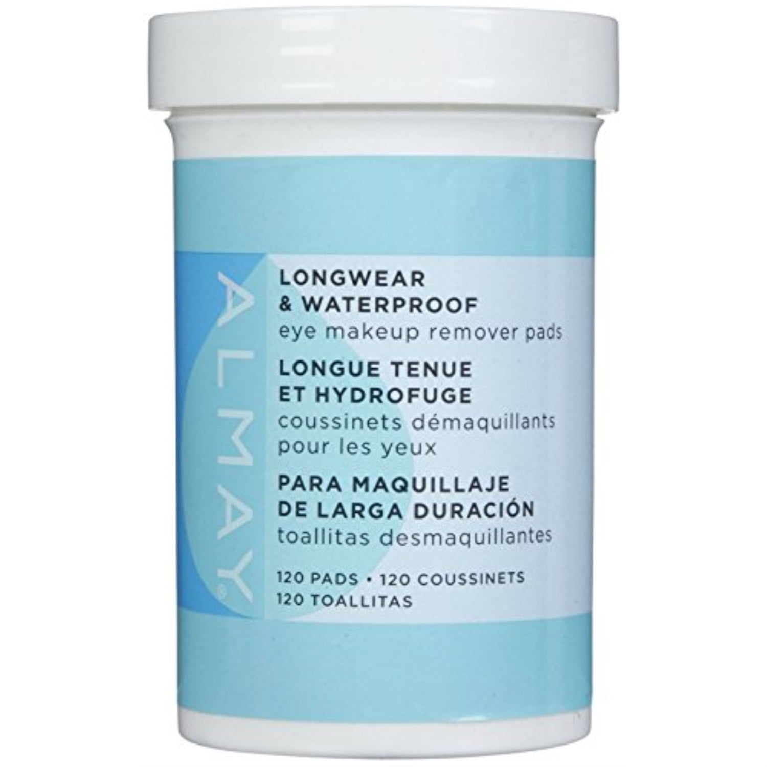 almay longwear & waterproof eye makeup remover pads 120 ct