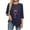 Navy, variant on Ltctricy Women's Tunic Tops 3/4 Length Sleeve Crew Neck Curved Hem Christmas Printed Ribbed Knit T Shirts Casual Tee Blouses(White,X-Large)