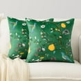 thumbnail image 3 of COOKCOK Dark Green Velvet Throw Pillow Covers 20x20 Pack of 2, Vintage Floral Pillow Covers, Mid Century Flower Plant Cushion Covers for Sofa Living Room Home Decor, 3 of 7