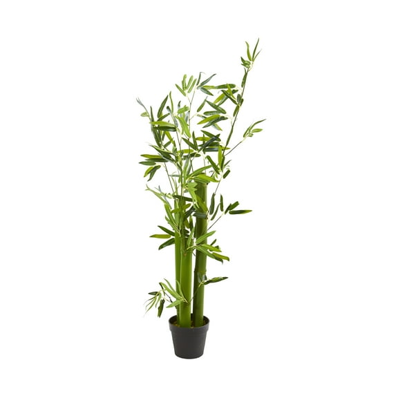 Nearly Natural 5' Green Bamboo Artificial Tree, Green