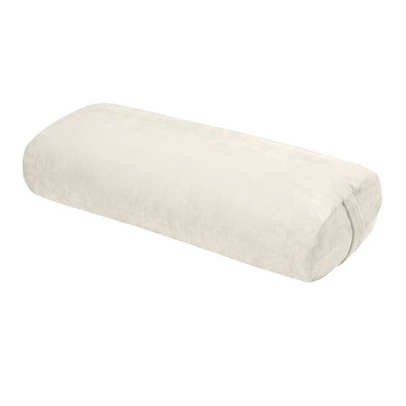 ROFIELTY Yoga Bolster Pillow Rectangular Meditation Cushion 25x12x5in Velvet Removable Cover Ivory