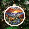 thumbnail image 2 of Moutain Landscape Christmas Ornament, Hanging Decor for Christmas Tree or Rearview Mirror, Gift for Men & Women, Family & Colleagues, Stained Glass Suncatcher Ornament, Moutain Landscape Ornament, 2 of 6