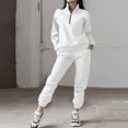 thumbnail image 2 of AMERTEER Spring And Autumn Fashion Casual Hooded Sweater Two Piece Set Long Sleeve Solid Color Fleece Sweetheart Set, 2 of 6
