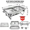 thumbnail image 3 of PRIJESSE 6-Pack 1/2 Size Chafing Dishes 8 Qt. Stainless Steel with Durable Frames, 3 of 11
