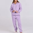 thumbnail image 4 of Womens Tracksuit Zip Up Hoodie Sweatsuits 2 Piece Outfits Jogger Pant Sets with Pockets Baggy Sweatshirt Sportswear (XL, Purple 01), 4 of 7