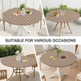 thumbnail image 7 of Brown and White Checkerboard Pattern Round Fitted Tablecloth with Elastic Edge,Dining Table Cover Waterproof,Outdoor Round Tablecloth for Camping,Dining,Indoor and Outdoor, 7 of 7