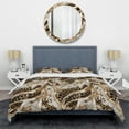 thumbnail image 3 of Designart "Glamorous Marble In Black And Gold I" Marble Bedding Covert Set - Glam Bed Set With 2 Shams, 3 of 5