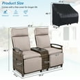thumbnail image 2 of Harper & Bright Designs Patio Loveseat Lounge Recliner with Adjustable Backrest, Wicker Outdoor Lounge Chair Set with Acacia Wood Armrests and Built-in Storage Table for Poolside & Garden, Brown, 2 of 10