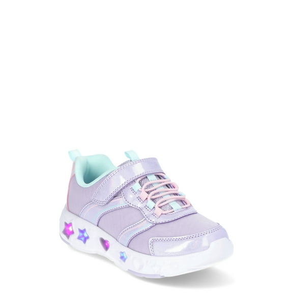 Athletic Works Little Girl & Big Girl Star Light Up Sneakers with On/Off Power Button
