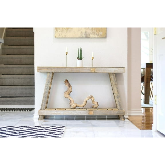Reclaimed Wood Luxe Aztec A-Frame Console Table (Natural)