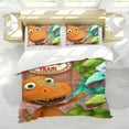 thumbnail image 5 of Cartoon 3 Piece Bedding Set Dinosaur Train Comforter Set Cute Duvet Cover Sets Super Soft Girls Bedding Set Kids Bedroom Gifts,1 Duvet Cover with 2 Pillowcases Twin, 5 of 6
