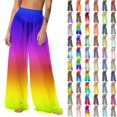 thumbnail image 1 of Pincandy Women's Cover Up Pants Sheer Sarong Coverups Summer Boho Beach Pant Elastic Waist Palazzo Cover Up Pants, 1 of 7