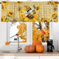 thumbnail image 3 of Rdsfhsp Farmhouse Yellow Sunflower Buffalo Plaid Rod Pocket Kitchen Curtain, 54 x 18 in, 3 of 5