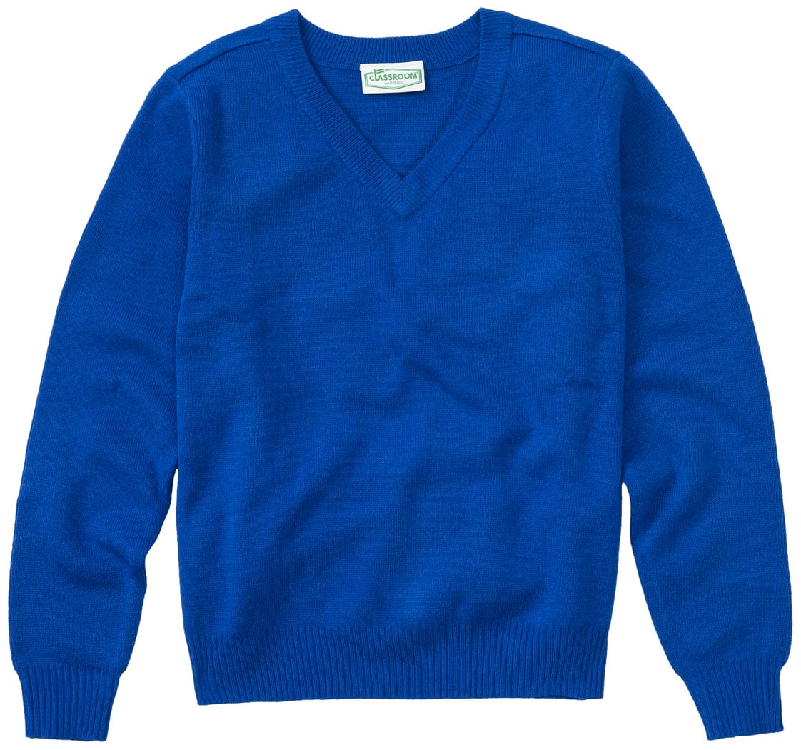 School Uniform Kids/Adult Formal Wear Fleece V-Neck Warm Sweatshirt Jumper