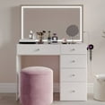 thumbnail image 3 of Boahaus Lyra Vanity Desk with LED Mirror and Built-In Speakers – Compact Makeup Vanity Table with Storage and Power Outlet, 3 of 10