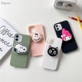 thumbnail image 2 of Funda con soporte y diseño divertido de Snoopy y melodía para iPhone 7, 8 Plus, X, XS, XR, 11, 12, 13, 14, 15 Pro Max, Mini, Charlie Brown Cat, 2 of 5