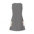 thumbnail image 5 of Atogsazn Women Casual Dress Summer Loose Solid Color Sleeveless V-Neck Dress Plus Size T-Shirt Dress with Pockets Gray L, 5 of 5