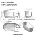 thumbnail image 6 of Cpingao 55" Solid Surface Oval Freestanding Bathtub, Modern Stone Resin Stand Alone Soaking Tub with Overflow and Pop Up Drain, One-Piece Molding Matte White 8828-1400, 6 of 6