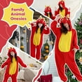 thumbnail image 5 of Unisex Adult Animal Onesie Pajamas - Animal Onesies Pajamas Cute Fuzzy Design Long Sleeve Hooded Zip Up Sleepwear for Family Matching Halloween Christmas Outfit, 5 of 8