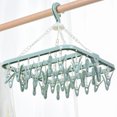 thumbnail image 3 of Folding Hanging Hanger 32 Clips Multi Functional Windproof Socks Clip Clothes Hanger Household Plastic Clothes Socks Clothes HangerFolding clothes hanger B, 3 of 3