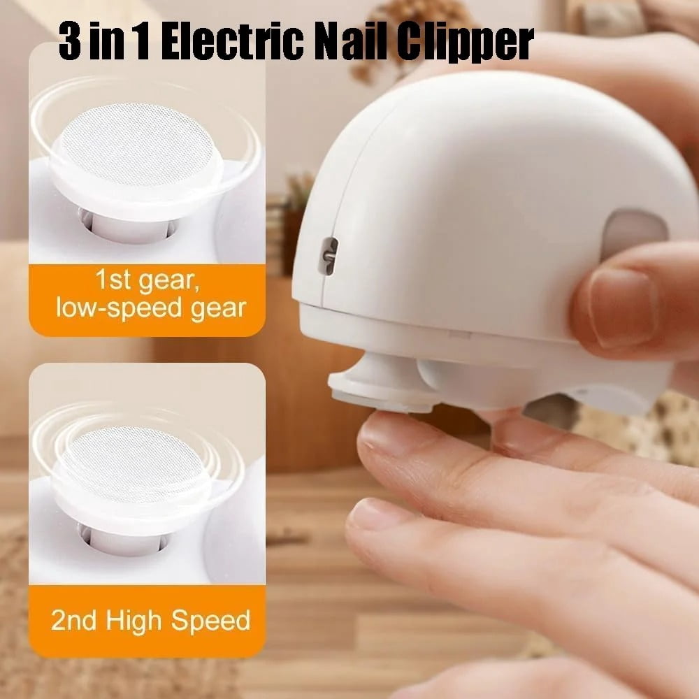 2026 New 3 in 1 Automatic Electric Nail Clipper with Polishing, Two-Speed Adjustment Electric Toe Nail Clippers Nail Cutter with Light for Baby, Adults, Seniors