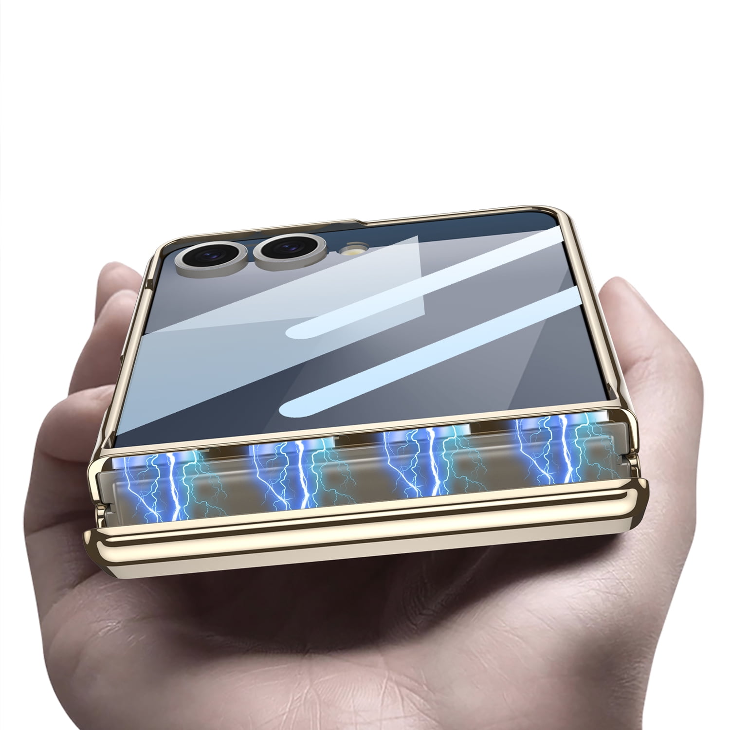Decase Magnet Hinge Protection Case for Samsung Galaxy Z Flip 7 Phone Case with Stand & Screen Protector,for Galaxy Z Flip 7 Rugged Case,Ultra Thin Leather Skin Phone Cover for Z Flip 7,Darkgreen