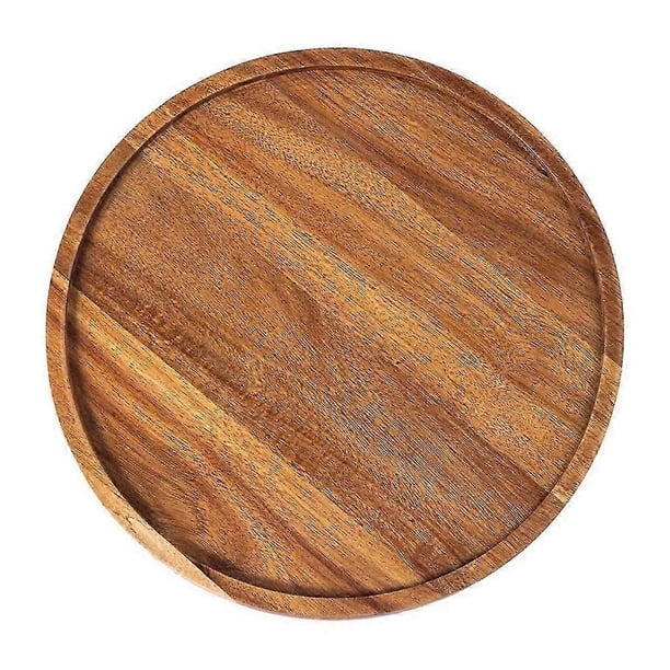 Round Wood Tray,Wooden Serving Tray,Serving Platter,Appetizer Charcuterie Board,Tray Organizer for