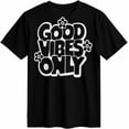thumbnail image 4 of Good Vibes Only Women's T-Shirt, Short Sleeve Tee Shirts Casual Tops Wild Flower Crewneck T Shirt for Women, 4 of 8