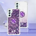 thumbnail image 2 of Quicksand Case for Samsung Galaxy A25 5G for Women Girls, Glitter Sparkle Flowing Clear Liquid Cover Case with Bling Diamond Kickstand for Samsung Galaxy A25 5G -Purple, 2 of 14