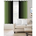 thumbnail image 3 of Blackout Curtains for Bedroom, Dark Sea Green Black Ombre Room Darkening Window Drapes for Living Room, Modern Gradient Abstract Art Thermal Insulated Grommet Curtains, 42x63 inch, 2 Panels, 3 of 9