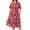 Red-White-Floral, variant on Plus Size Dresses for Women Summer Crew Neck Short Sleeve Sundresses Casual Beach Midi Dresses with pockets
