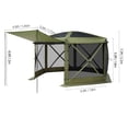 thumbnail image 5 of Zaverox Pop up Gazebo Screen Tent, 12 x 12 ft Large 6-Sided Camping Canopy Tent with Removable Top & Carry Bag, Quick-Set & Bite-Proof, Screen House Sun Shelter for 8-10 Persons Backyard Patio, Green, 5 of 6