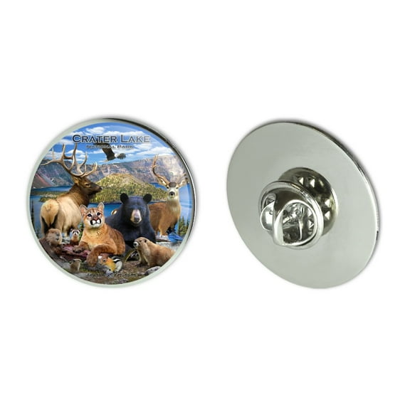 Crater Lake National Park Oregon Animals Elk Deer Beaver Cougar Metal 1.1" Tie Tack Hat Lapel Pin Pinback