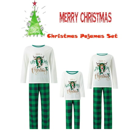 

Jamlynbo Christmas Pajamas Family Matching Sets Reindeer Plaid Holiday Sleepwear Santa Elk Jammies Women Men Loungewear Outfits