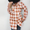thumbnail image 1 of Pntutb, top de solapa para mujer, manga larga, patrón de mil pájaros, abrigo de lana estampado, abrigo/chaqueta informal de manga larga sin capucha Pntutb Pntutb-1402, 1 of 6