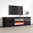 thumbnail image 2 of Granero WH-EF Fireplace TV Stand for TVs up to 90", Modern High Gloss 79" Entertainment Center, Electric Fireplace TV Media Console with Storage Cabinets, 2 of 6