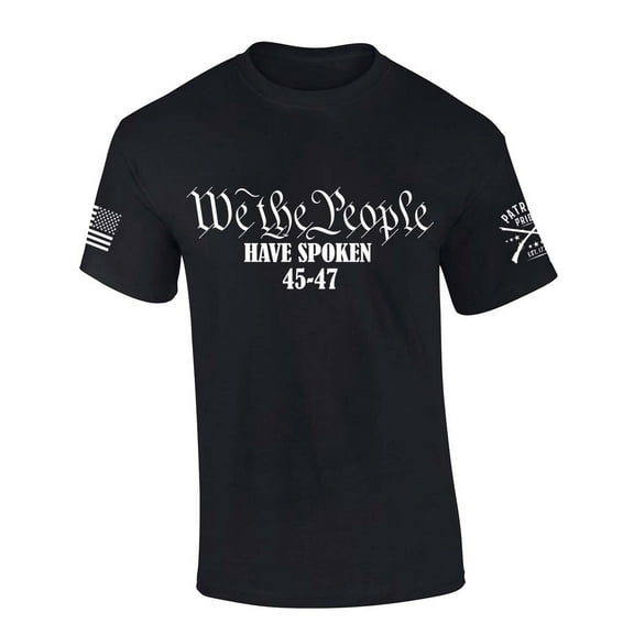 Trenz Shirt Company Mens Trump Tshirt We The People Have Spoken 45-47 Short Sleeve T-shirt-Black-6xl