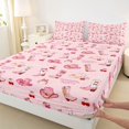thumbnail image 3 of Manfei Girls Western Cowgirl Twin Sheet Sets 3pcs,Dreamy Princess Twin Fitted Sheet Microfiber,Kawaii Bow Boots Hats Breathable Flat Sheet,Super Cozy Room Decor, 3 of 7