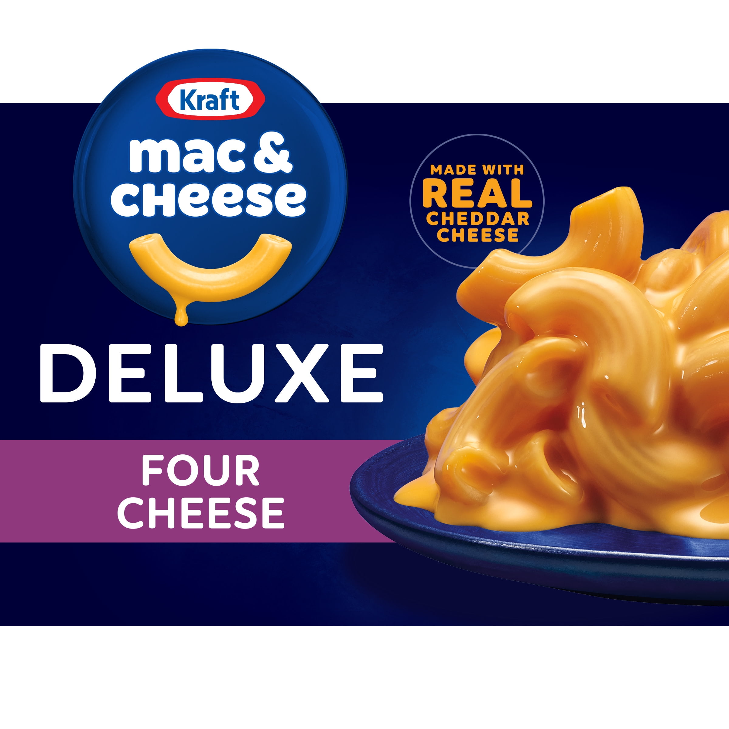 Kraft Deluxe Four Cheese Mac N Cheese Macaroni and Cheese Dinner, 14 oz Box