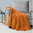thumbnail image 5 of Halloween Throw Blanket with Cute Spooky Embroidery, Cozy Soft Warm Fall Throw for Couch Bedroom Living Room, Ideal Gift Home Decorative Accent(27.6"*39.4",Pumpkin), 5 of 8