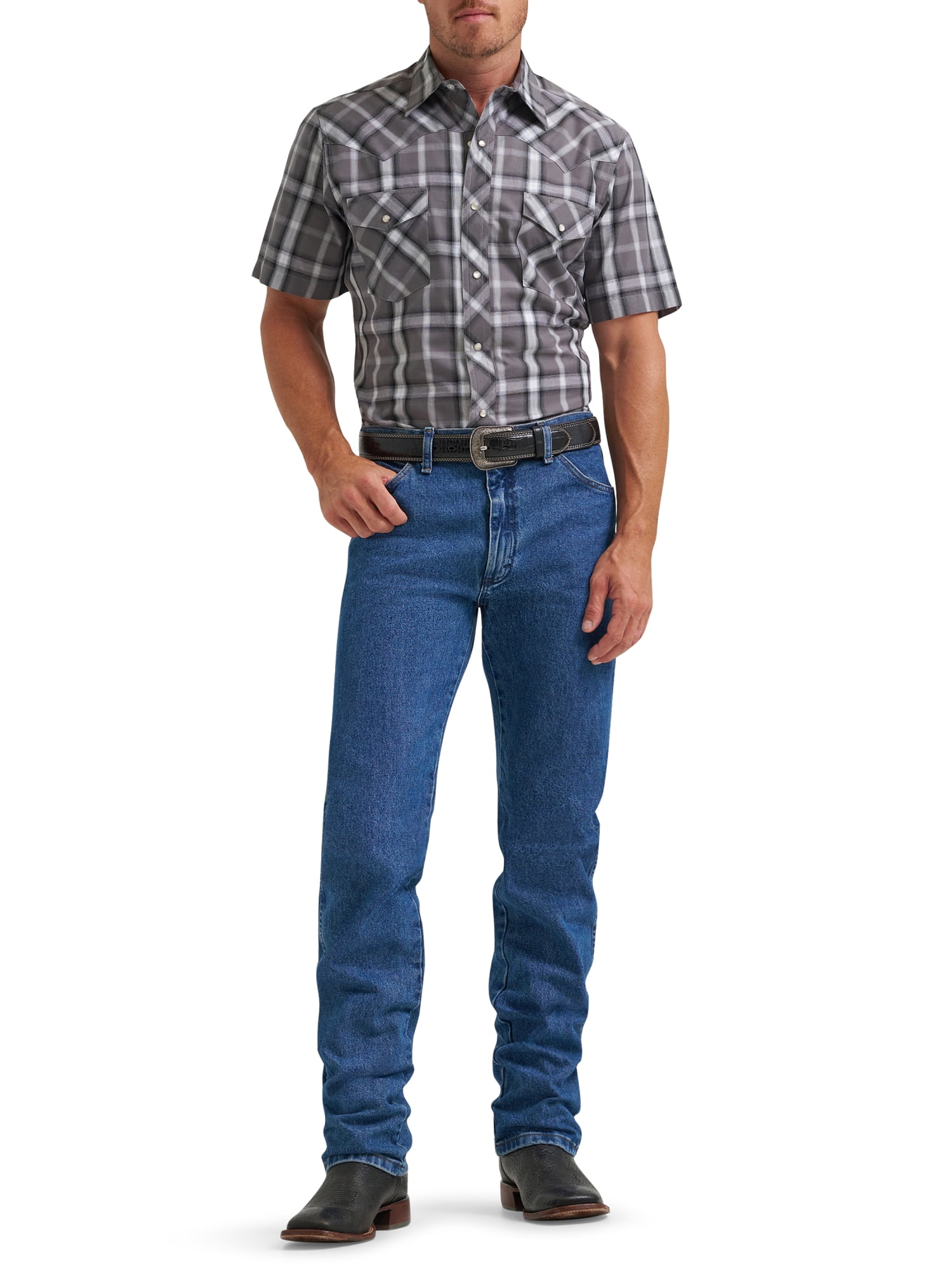 Wrangler® Men's and Big Men's Regular Fit Short Sleeve Western Shirt, Sizes S-5XL