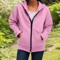 thumbnail image 4 of Akiihool Hooded Sweatshirts for Women Womens Zip Up Hoodies Fleece Jackets Oversized Sweatshirts Fall Fashion Outfits Sweaters Winter Clothes Red,M, 4 of 8