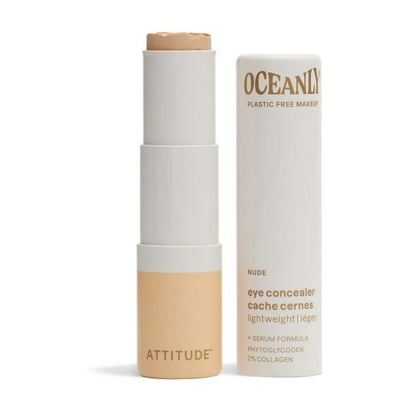 ATTITUDE Oceanly Light Coverage Under Eye Concealer Stick, Titanium Dioxide-Free, EWG Verified, Plastic-Free, Vegan & Cruelty-free Makeup, Nude, 0.2 Ounces