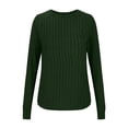 thumbnail image 5 of QUNYINEY Pullover Sweaters for Women Trendy Solid Crew Neck Green Ribbed Knit Tops Casual Long Sleeve Lightweight Loose Sweaters, 5 of 7