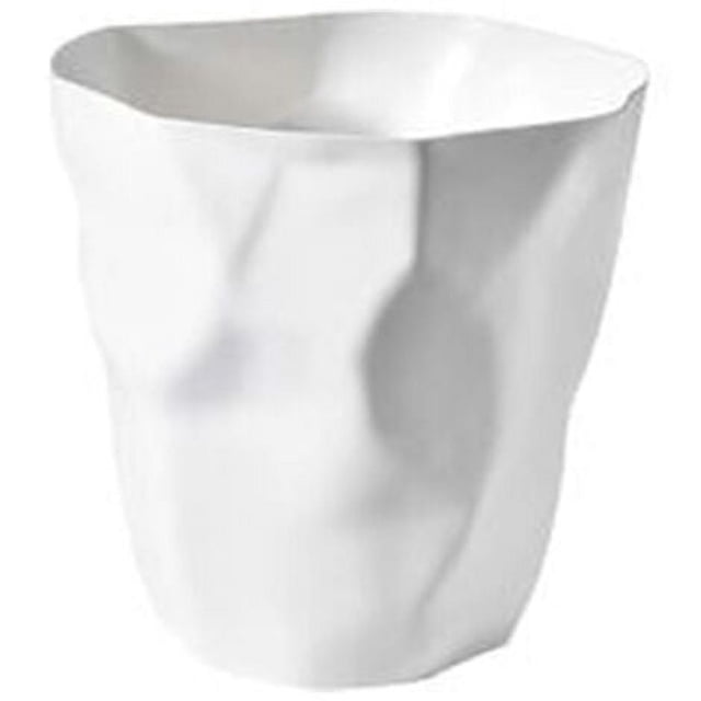 Bote de Basura de Escritorio, Bote de Basura de plástico de Oficina de Dormitorio Irregular de protección del Medio Ambiente Blanco