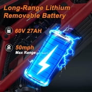 X-Pro Drax X 4200W Electric Dirt Bike for Adults & Teens - 60V 27AH, Powerful Brushless Motor, with LED Headlight, 19/17 Off-Road Tires!