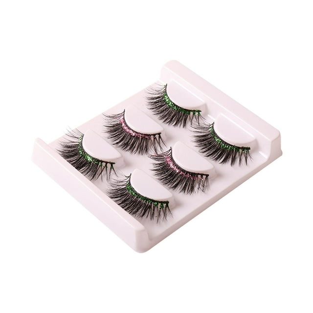 3 piezas de pestañas postizas, pestañas superiores ligeras, bricolaje, , 3D, artificiales reutilizables Estilo F Yuyangstore Pestañas postizas