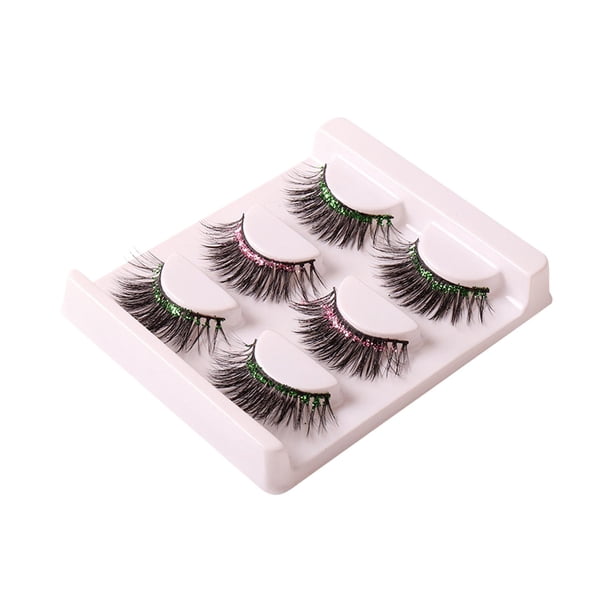 3 piezas de pestañas postizas DIY 3 pares de pestañas superiores 3D ligeras de ojo de gato artificiales Estilo F